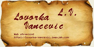 Lovorka Vančević vizit kartica